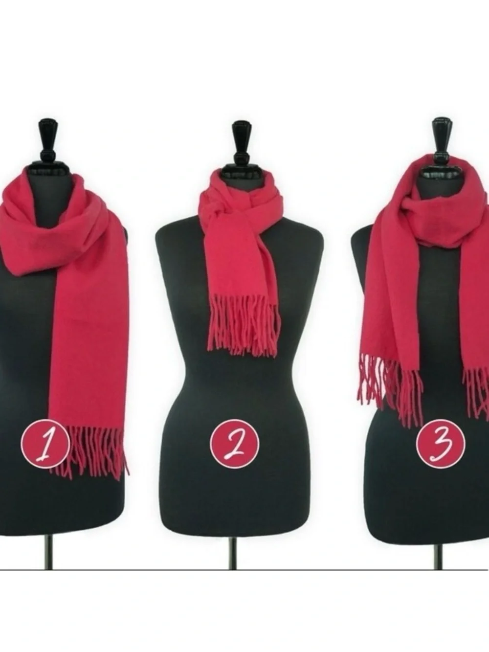 ENZO MANTOVANI Cozy Cashmere Blend Fringed Scarf Berry